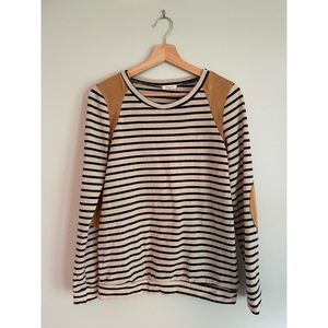 12PM by Mon Ami white and black striped shirt